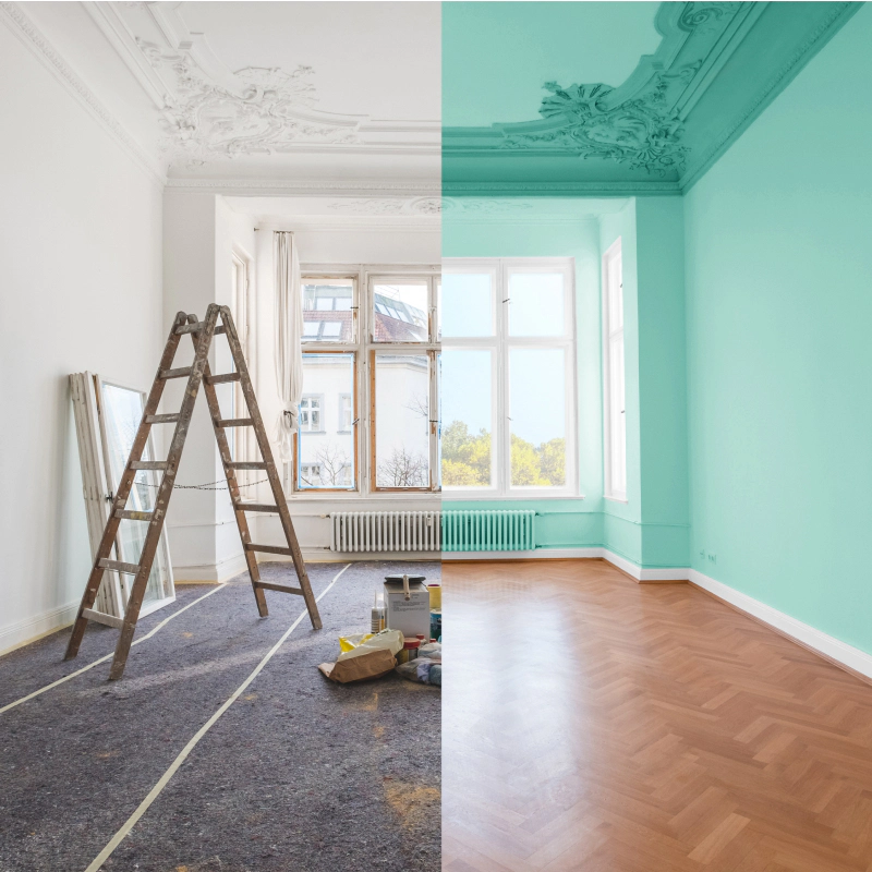 before and after interior wall painting old bridge NJ